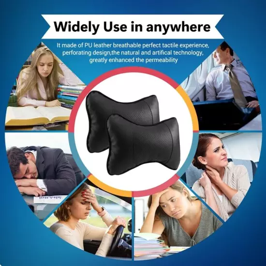 2Pcs Car Neck Pillow Breathable Rest Cushion Relax Neck Support7450