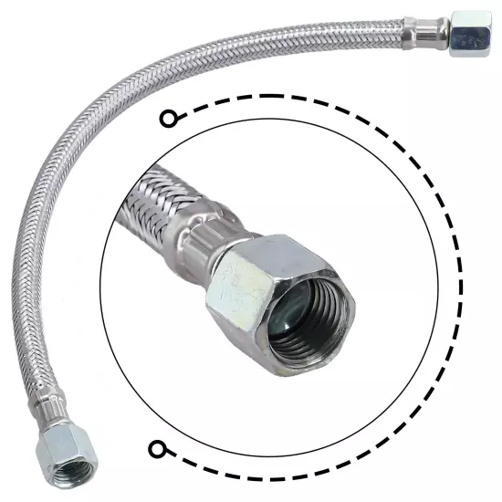 350mm Air Compressor Flexible Hose Air Pump Check Valve Connecting Pipe/silver .