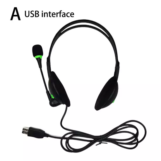 USB Headset with Microphone Computer Headphones for Laptop PC Call Center Work