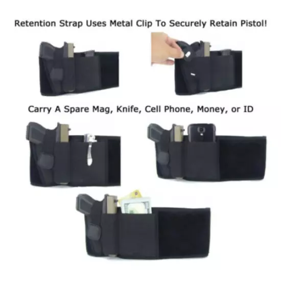 1pc Belly Gun Holster Invisible Belt Bag Concealed Carry Elastic Girdle WaiYEAA