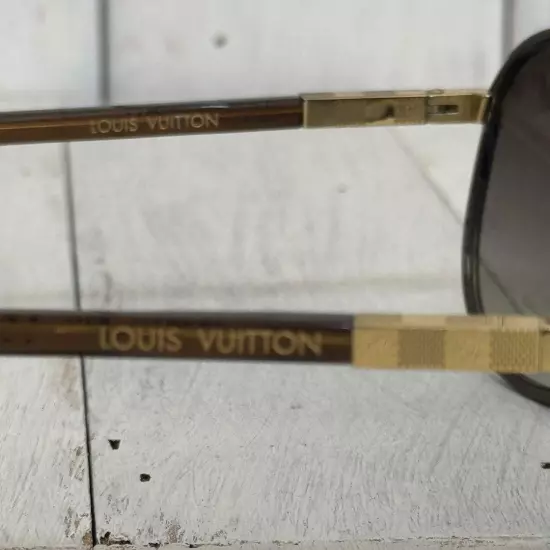 Louis Vuitton Authentic Sunglasses Z0706U Brown Gold Damier Logo size 59◻︎16 145