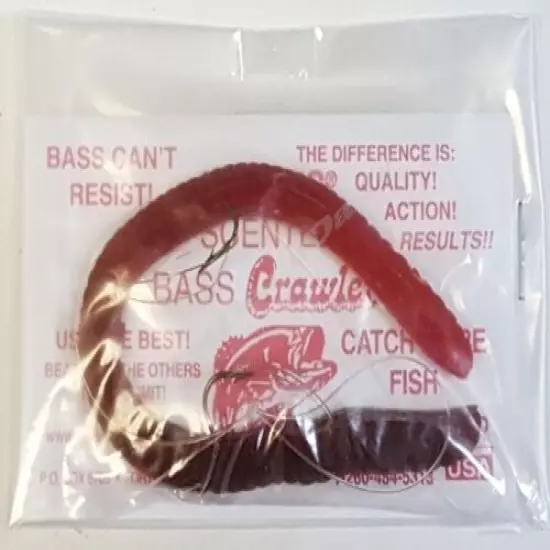 KELLY'S® BASS CRAWLER™ SCENTED PLASTIC WORMS WEEDLESS 17 COLORS USA MADE!