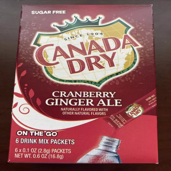 Canada Dry Cranberry Ginger Ale on the Go Singles Drink Mix Free Shipping