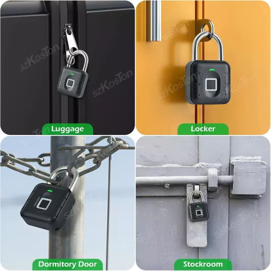 Waterproof Fingerprint Smart Padlock Locker Anti-theft Biometric Fingerprints