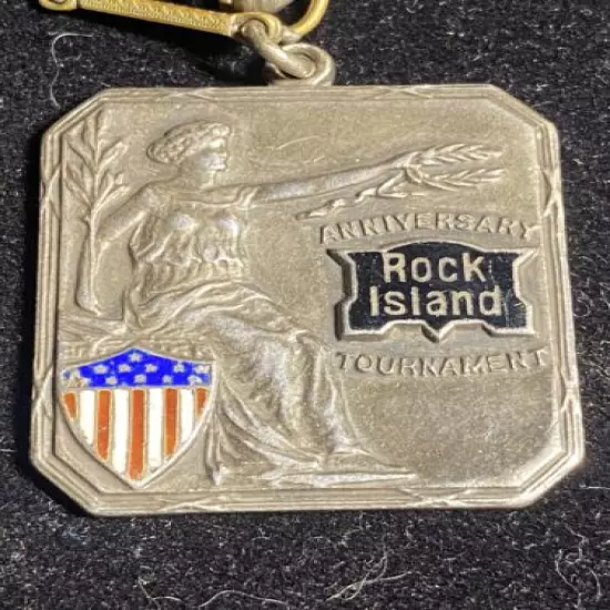 ANTIQUE 1925 Kansas City Wyllie Rock island Tournament 2nd Sterling Medal Golf