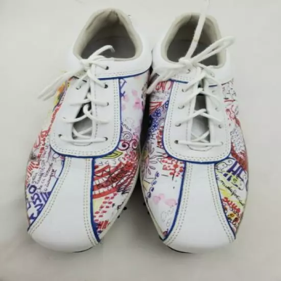 FootJoy Softspikes Golf Shoes Sz 7 M Lopro 97054 Graffiti Art Multicolored