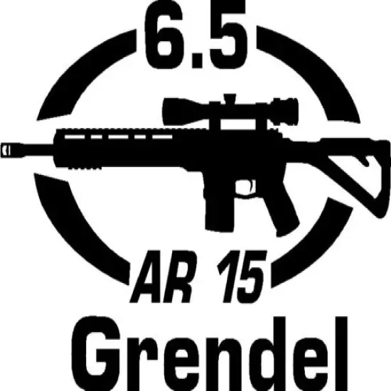 6.5 Grendel AR 15 gun Rifle Ammunition Bullet exterior oval decal sticker car