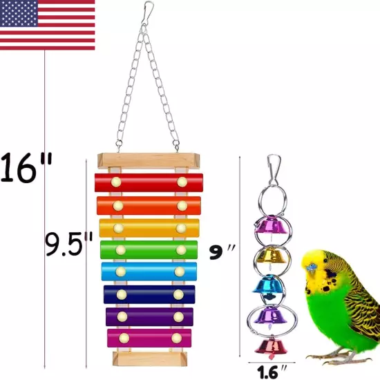 Large Parrot Toy Bird Xylophone Toy Bird Cage Bell Accessories Music Musical Tr