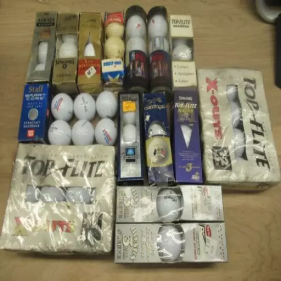 66 Vintage Golf Balls Original Sleeves New Top Flite Slazenger Wilson Spalding 