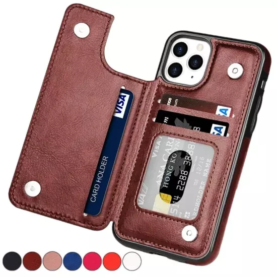 Wallet Card Case Cover Leather Magnetic For iPhone 15 16 PRO MAX 14 13 12 11 XS 