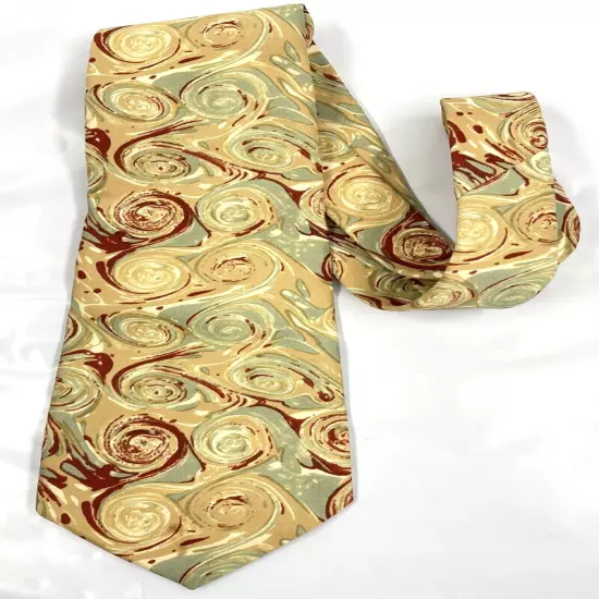 Vintage Beau Brummel Abstract Art Psychedelic Swirl Necktie Tie Men's 4" x 56"