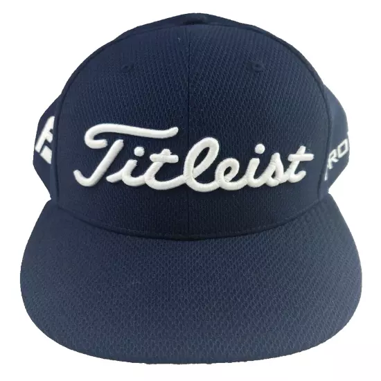 Titleist Pro V1 FJ FootJoy Logo Men's Golf Hat One Size Snapback Cap Navy Blue