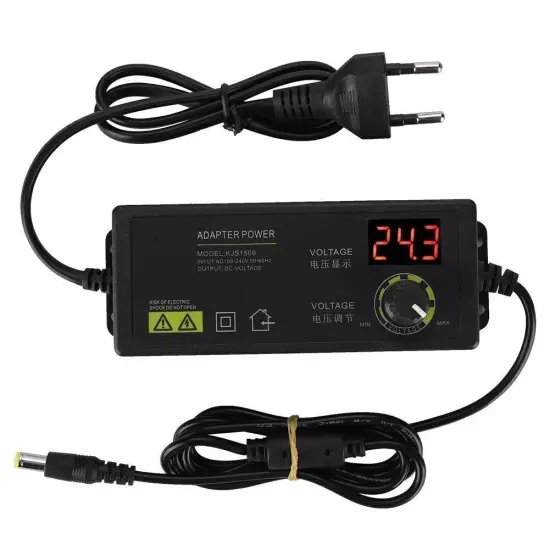 LED Display 3A/9-24V Output Adjustable Power Adapter with Multi level Protection