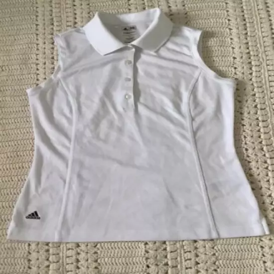 Adidas Golf Womens Polo Shirt Sleeveless Climacool Athletic Top white Sports