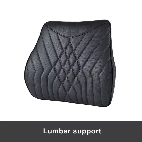 Car Leather Headrest Lumbar Support Rest Neck Pillow Back Cushion Waist Supports