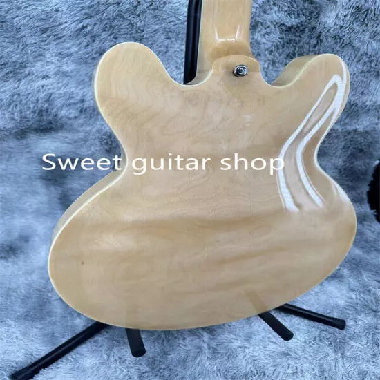 new ES-335 Semi Hollow Natural Electric Guitart 2H Pickup Fixed Bridge Fast Ship