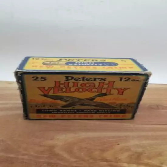 Empty Peters High Velocity 12GA. “FLYING MALLARD” 2 3/4" VINTAGE AMMO SHELL BOX