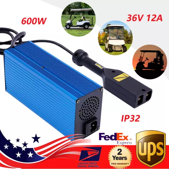 For EZGO TXT 1996-2023 Golf Cart Battery Charger 12A D Plug Powerwise Style 36V