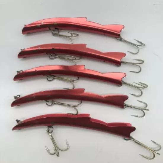 5 PACK 6.5 Inch King Ling Wobbler Trolling Lure Russelure Style RED B101