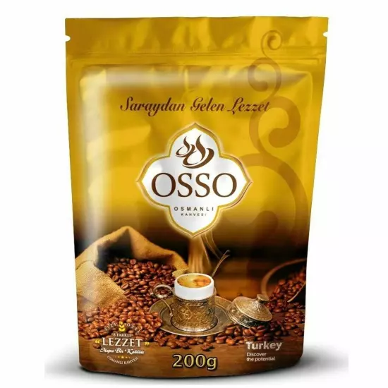 9 pack x OSSO Turkish Ottoman Coffee Ground Roasted 1800 gram - 63.5oz