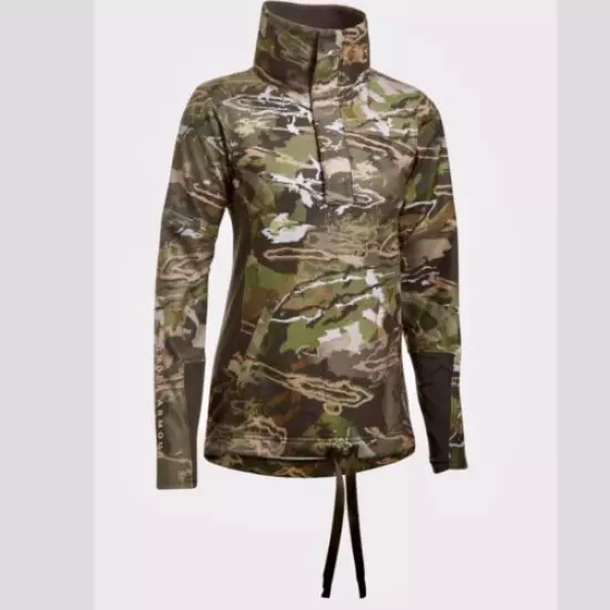 Under Armour Woman Early Season 1/2 Zip Long Sleeve Top Forest Camo XXL NWT $110