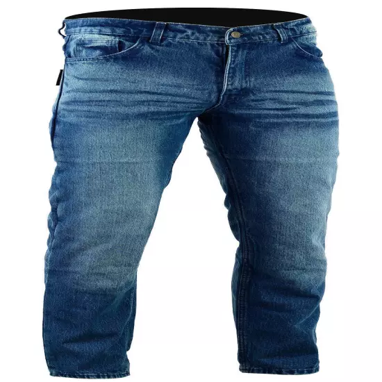 Men Motorcycle Motorbike Stone Washed jeans lined with Kevlar and CE armour