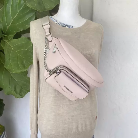 Michael Kors Maisie Large 2 in 1 Waistpack Leather Light Powder Blush NWT