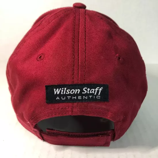 Wilson Staff Authentic WSHat Golf Baseball Red Maroon Cap Adjustable OSFM