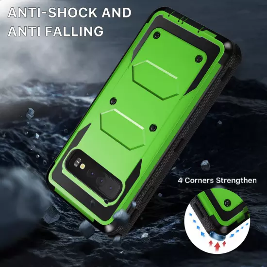 Green Case For Samsung Galaxy S10 5G/S10+/S10e Shockproof Cover / Tempered Glass