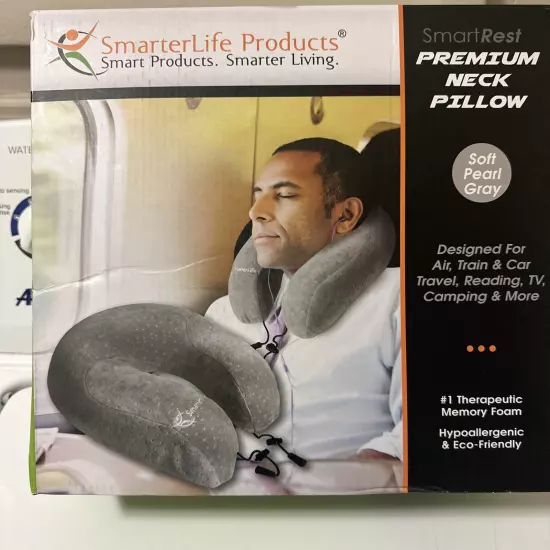 Smarterlife Products Premium Neck Pillow. Memory Foam. Hypoallergenic