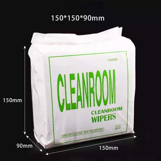 300Pcs 6"x6" Cleanroom Wipers for Mobile Phone Screen Film Repair Dust Free