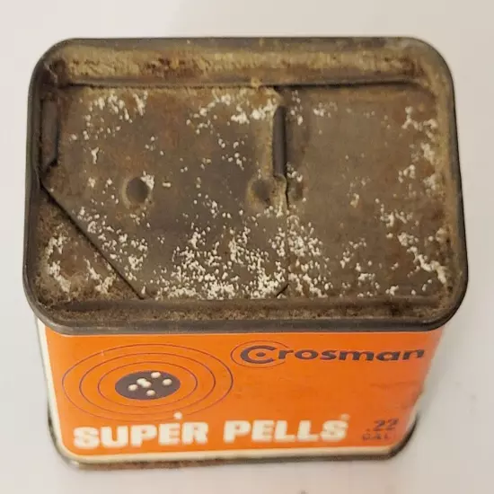 Vintage Crossman Super Pells .22 Cal Air Gun Pellets Advertising Tin (Full)