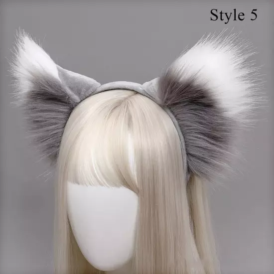 Simulation Animal Ears Plush Animal Wolf Ears Headband Fox Cat Ears