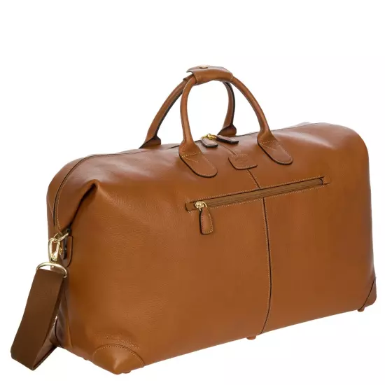 SALE Brics LIFE PELLE 18'' CARGO DUFFLE BAG 100% Italian Leather - TAN