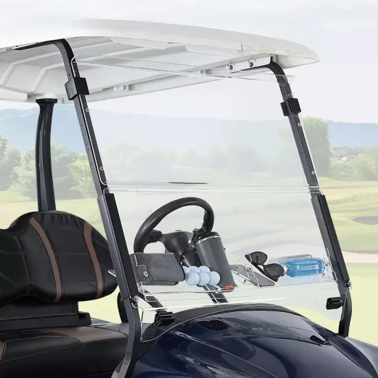 Golf Cart Folding Windshield W/ Storage basket for Club Car Precedent 2004-2024