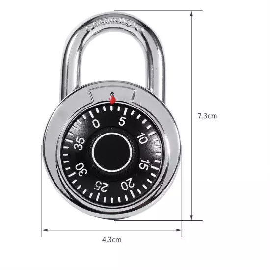 Rotary Padlock Digit Combination Code Lock Safe Round Dial Number Luggage