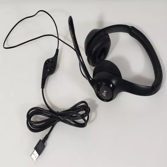 Logitech H390 USB Computer Headset Headphones, w Noise Cancel Mic, A00086