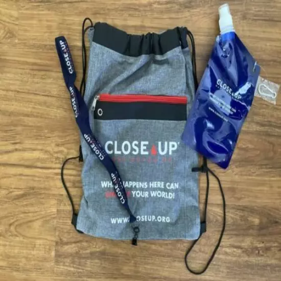 Washington DC Gray Closeup.org Bag and Water Bottle with ID Holder Bag Pack NWOT