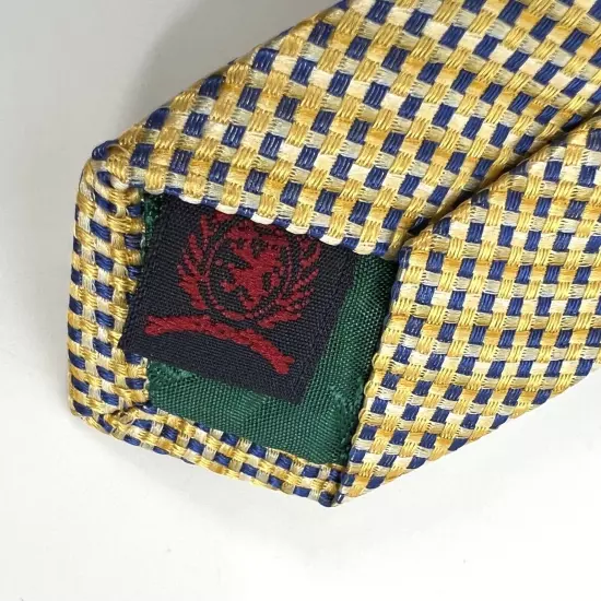 Tommy Hilfiger Necktie Blue Red Geometric Pattern Mens Silk Tie Preppy VINTAGE