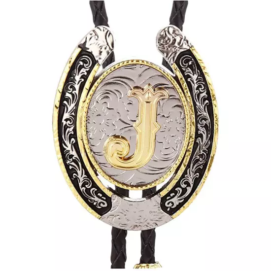 Bolo Tie for Men- Golden Initial Letter A to Z Western Cowboy Bolo Tie for Women