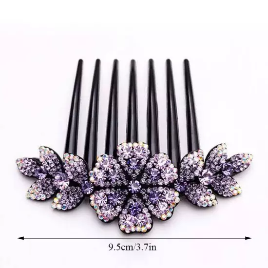 Crystal Flower Hair Comb Clip Shiny Rhinestones Hairpins Women Hair Accessories*