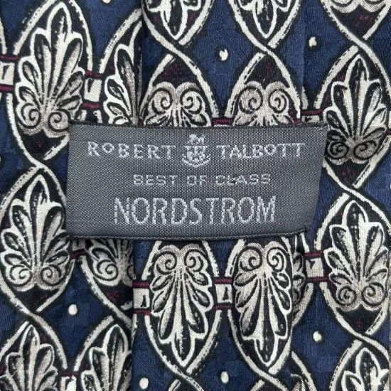 Robert Talbott Best of Class Blue Fleur De Lis Print 00% Silk Designer Tie