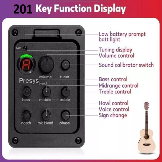 Genuine Fishman Presys+ Preamp & Pickup System Acoustic Electric Guitar USA SHIP