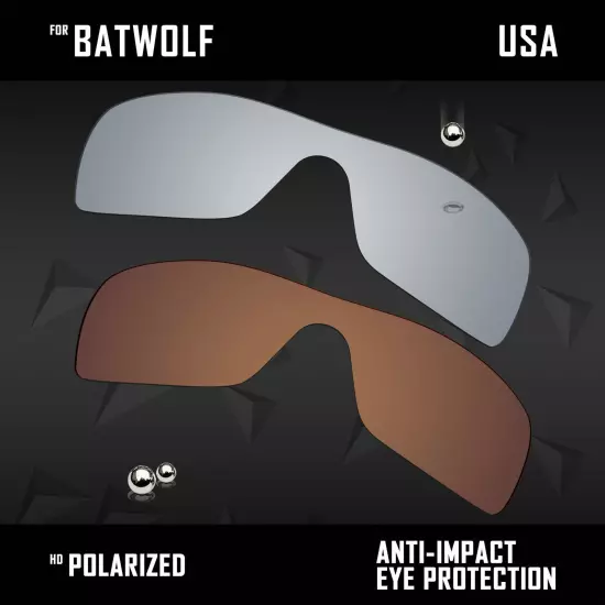 Anti Scratch Polarized Replacement Lenses for-Oakley Batwolf OO9101 Options