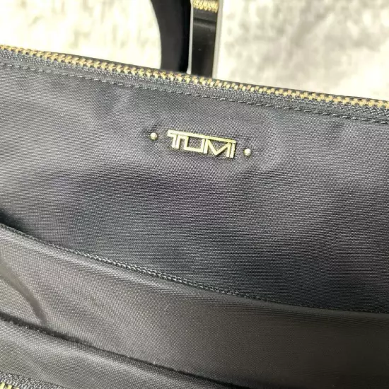 Tumi Capri Nylon Shoulder Bag Black Gold