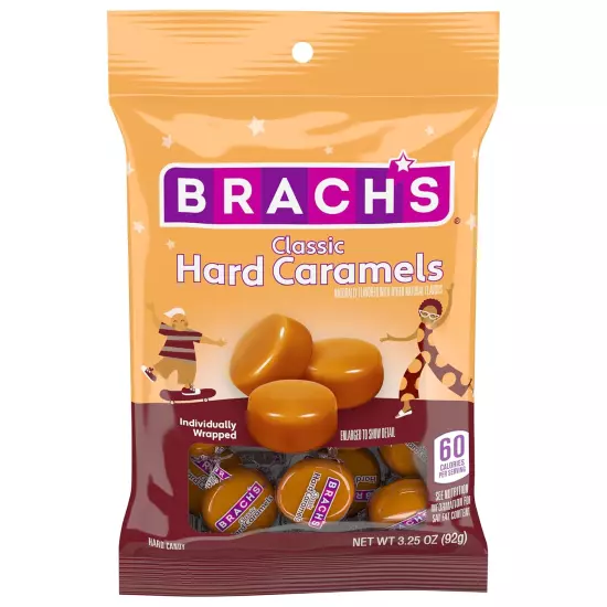 Brachs Caramel Nips Candies, Individually Wrapped, 3.25 Ounce, Pack of 12