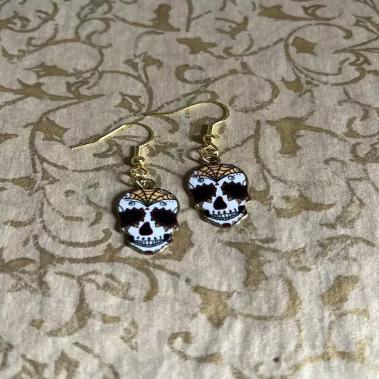 Halloween Skull Pendant Mixed Color Earrings 