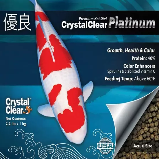 CrystalClear Platinum Rapid Growth Koi Fish Food with Added Vitamins & Spirulina