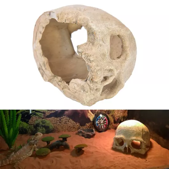 Artificial Fake Skull Head Bone Aquarium Ornament Fish Tank Decoration