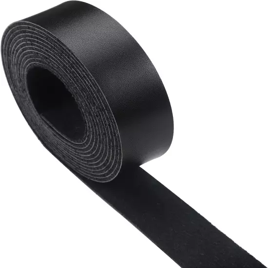 Black Faux Leather Strap 90 Inches Long 1 Inch Wide, Leather Belt Strips Very Su